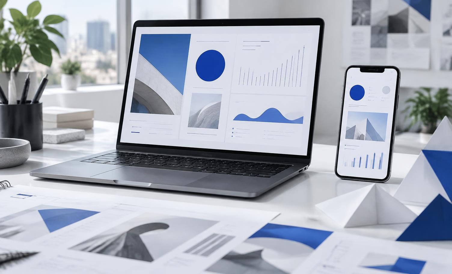 Eksplorasi desain aplikasi digital pada laptop dan ponsel